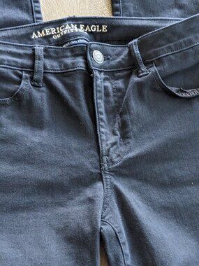 American Eagle Outfitters, Black Denim Jean Jegging Next Level Stretch, Size 14